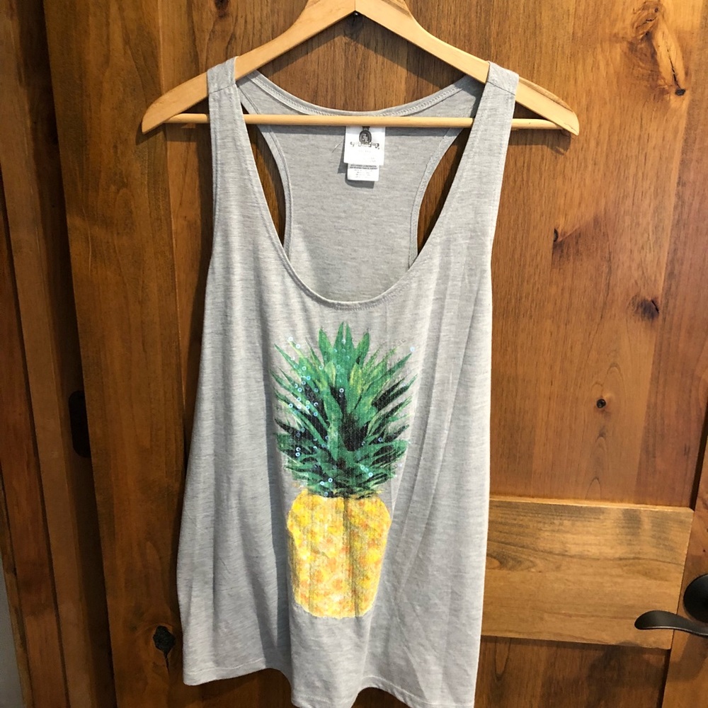 Pineapple Sequined Tank Top